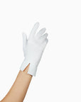 THE ISABELLE wrist length white gloves back.