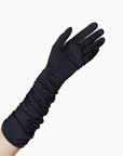 THE STEPHANIE long black elbow gloves.