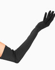 Black over the elbow opera womens glove.