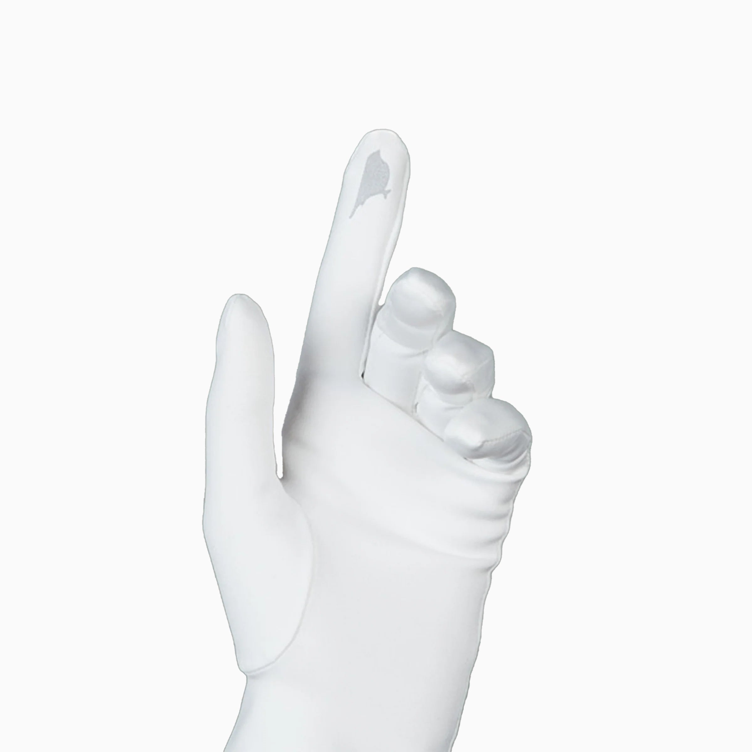 Touchscreen compatible white gloves for women.