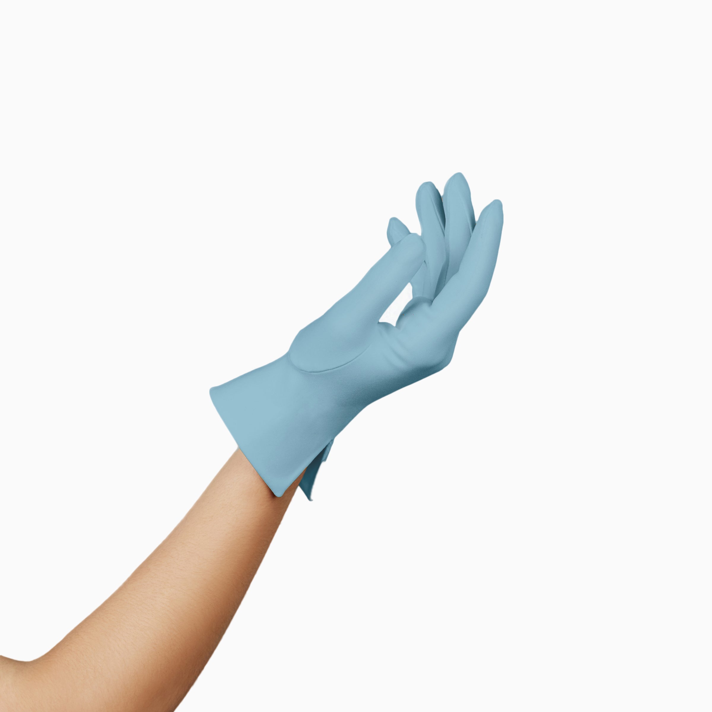 THE ISABELLE light blue women's wrist length gloves.