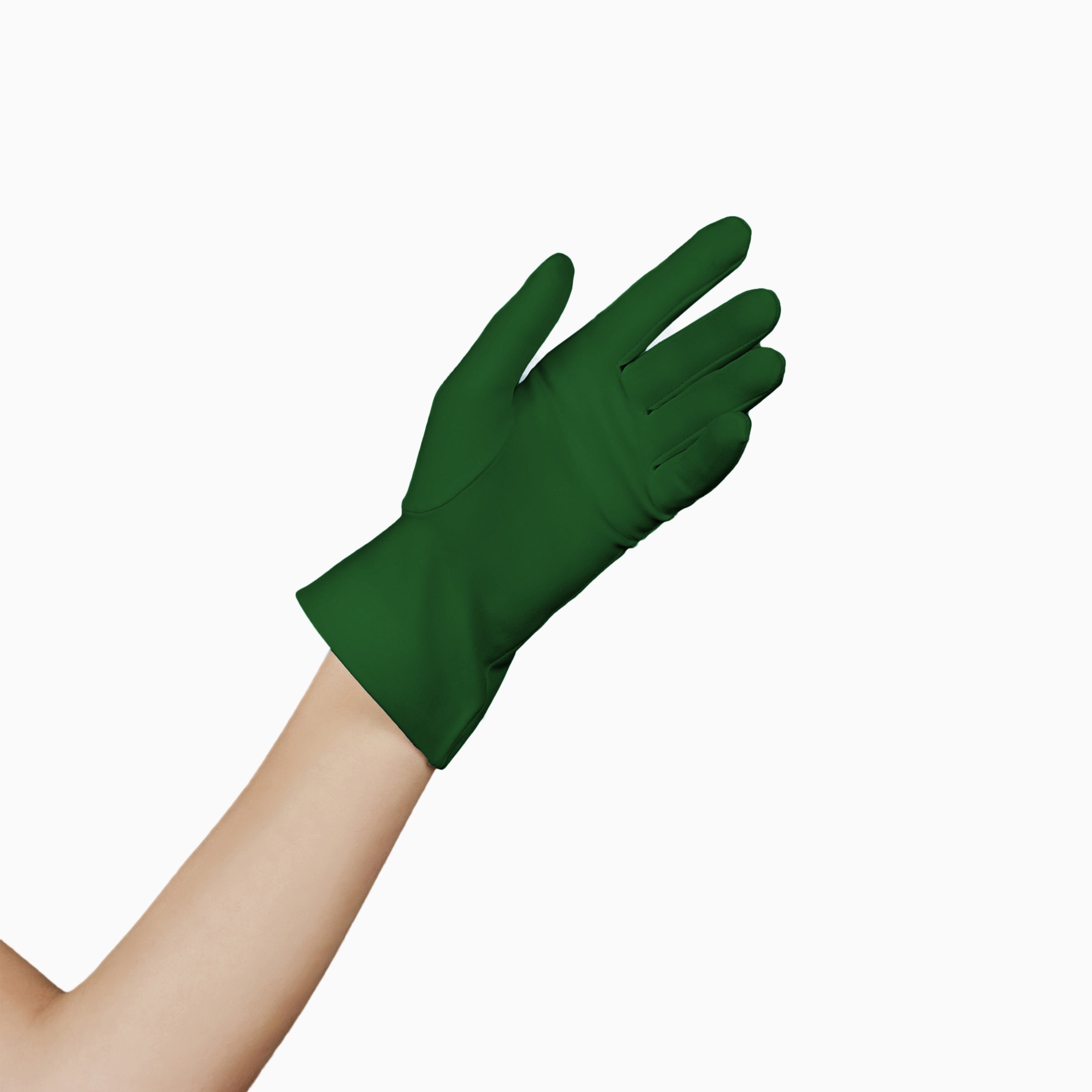 A woman adding a touch of holiday cheer with her LadyFinch - The Isabelle - Green Day Glove - Holiday Edition equipped with touchscreen index fingers.