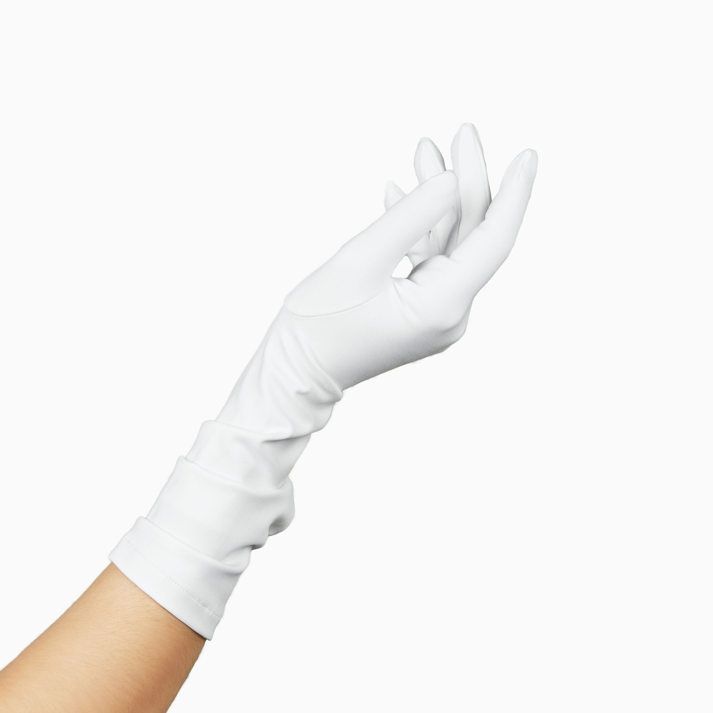THE JILL mid length glove in white.