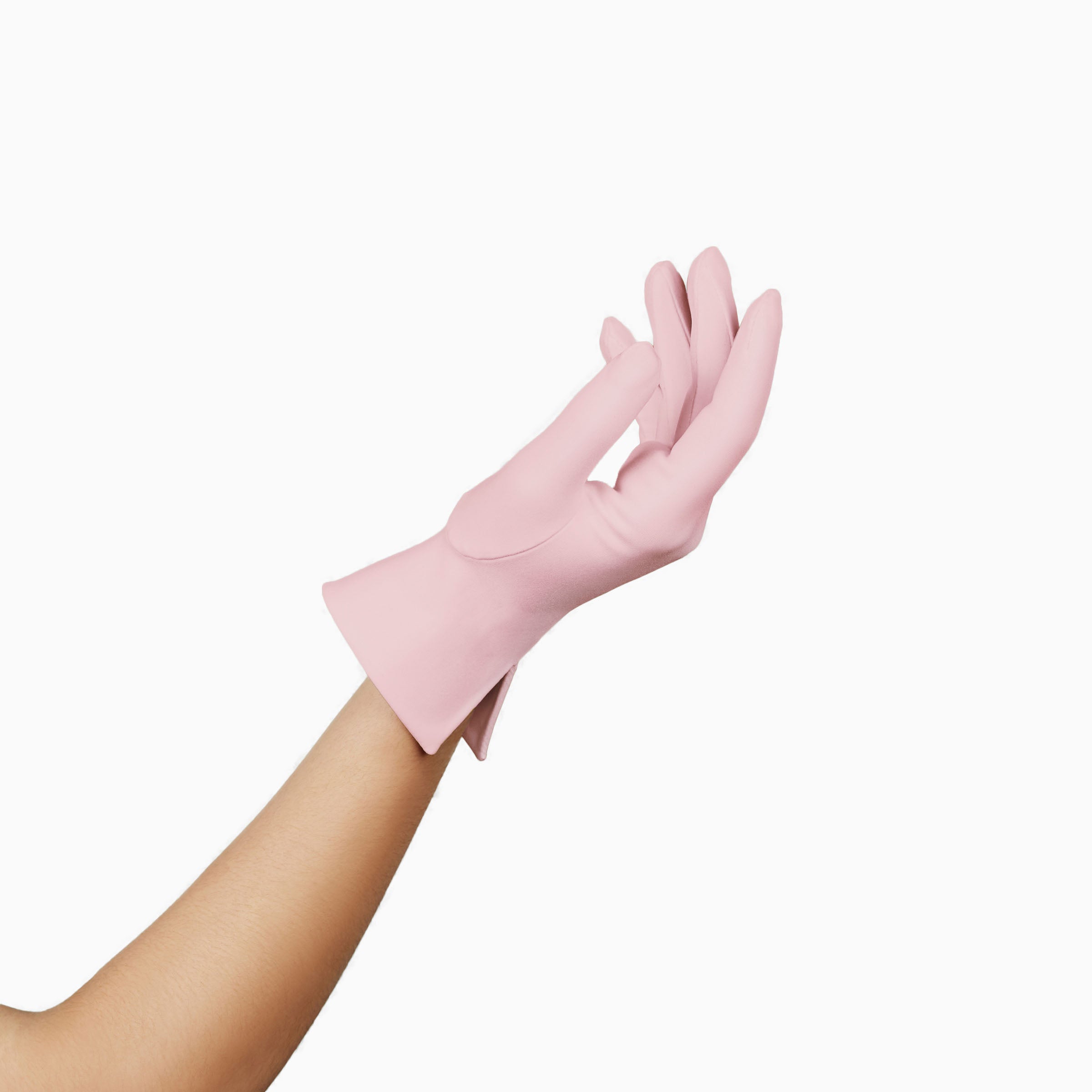 Women&#39;s wrist length pink glove.