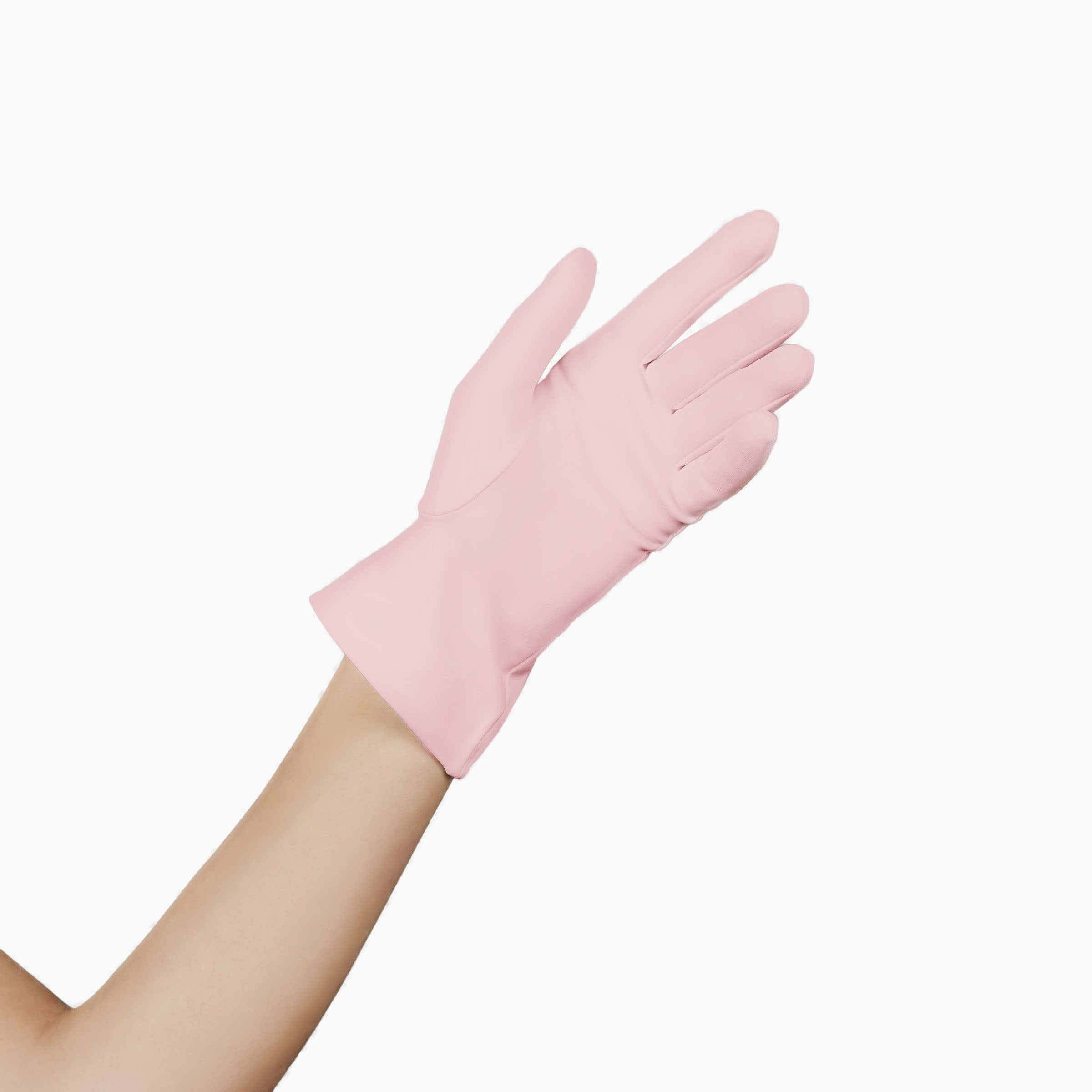 THE ISABELLE wrist length luxury glove in light pink.