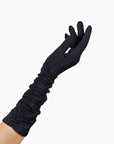 THE STEPHANIE long black elbow gloves.