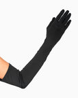 Black over the elbow opera womens glove.