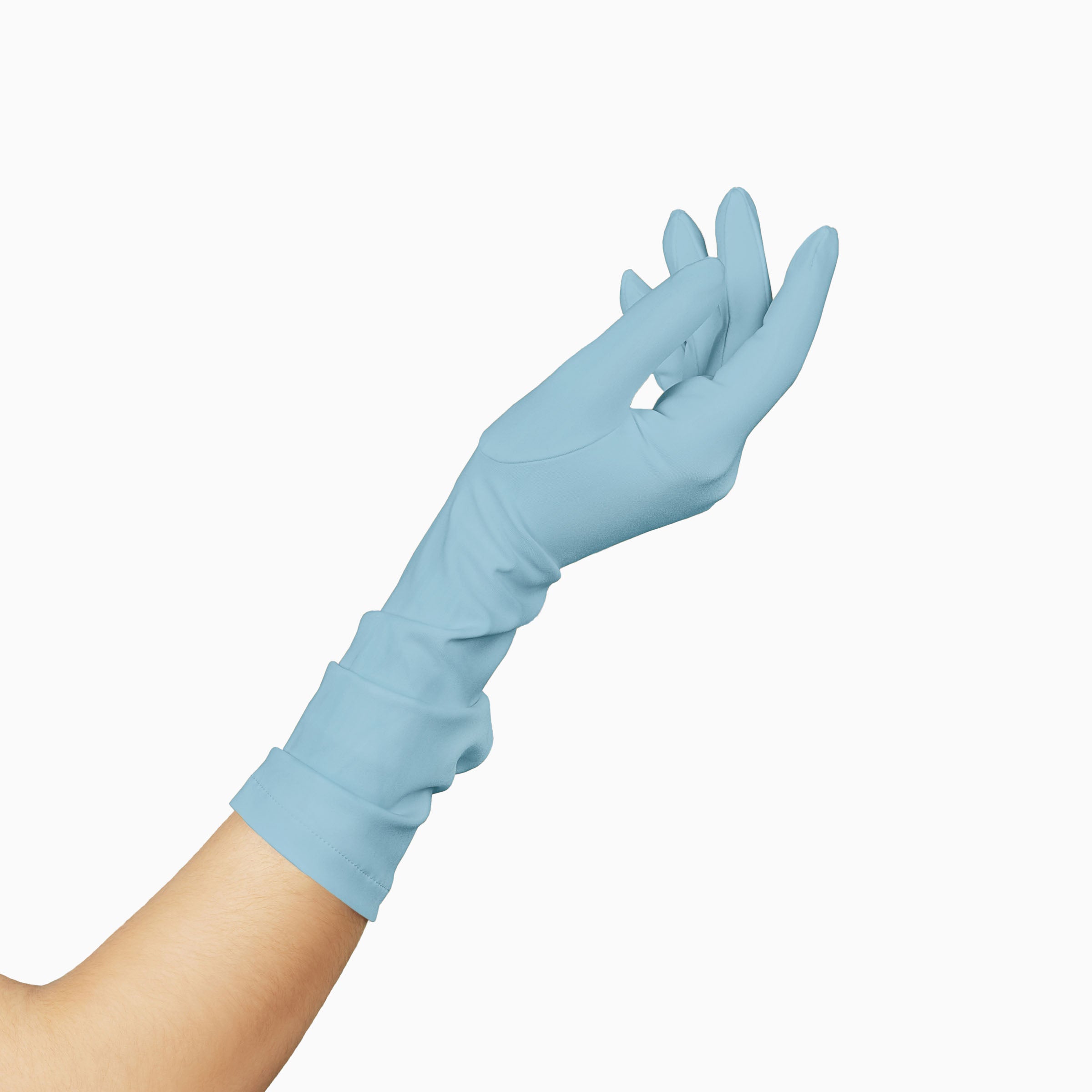 THE JILL women&#39;s mid length glove in light blue.